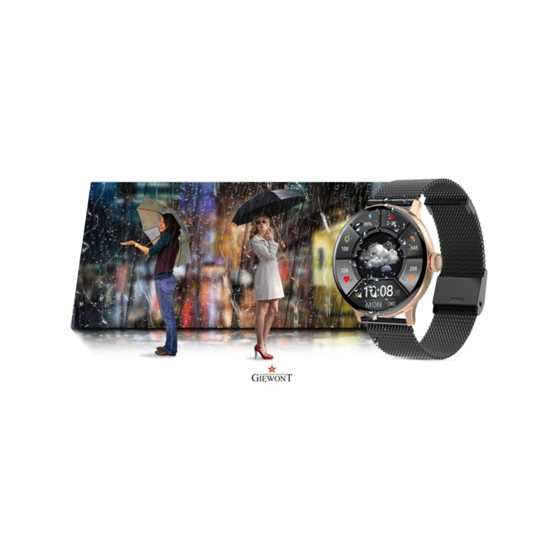Smartwatch Damski GIEWONT Różowe Złoto Czarny GW330-4