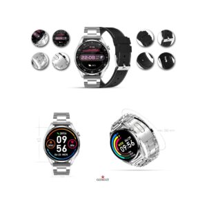 Smartwatch GIEWONT Vertex SmartCall GW450-5 Silver/Carbon Leather