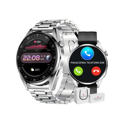 Smartwatch GIEWONT Vertex SmartCall GW450-4 Silver/Carbon Silikon