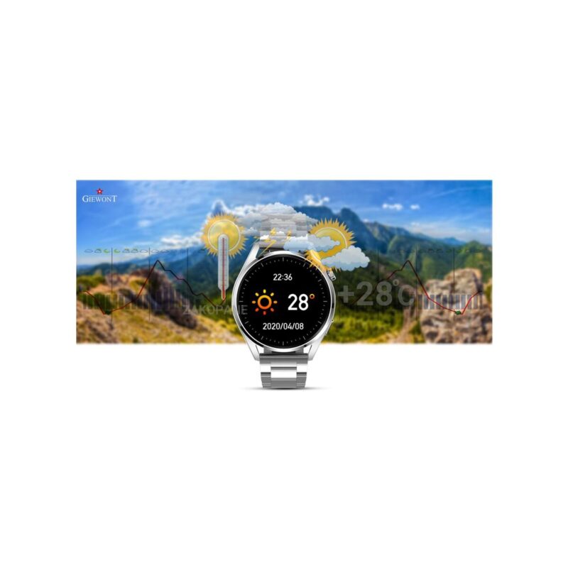 Smartwatch GIEWONT Vertex SmartCall GW450-4 Silver/Carbon Silikon