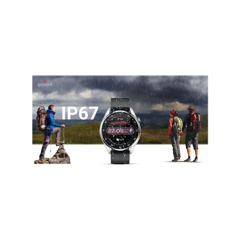 Smartwatch GIEWONT Vertex SmartCall GW450-4 Silver/Carbon Silikon