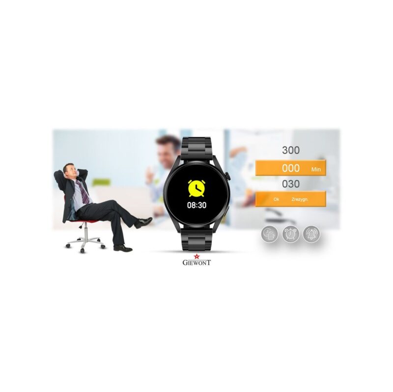 Smartwatch GIEWONT Vertex SmartCall GW450-2 Carbon/Carbon Leather