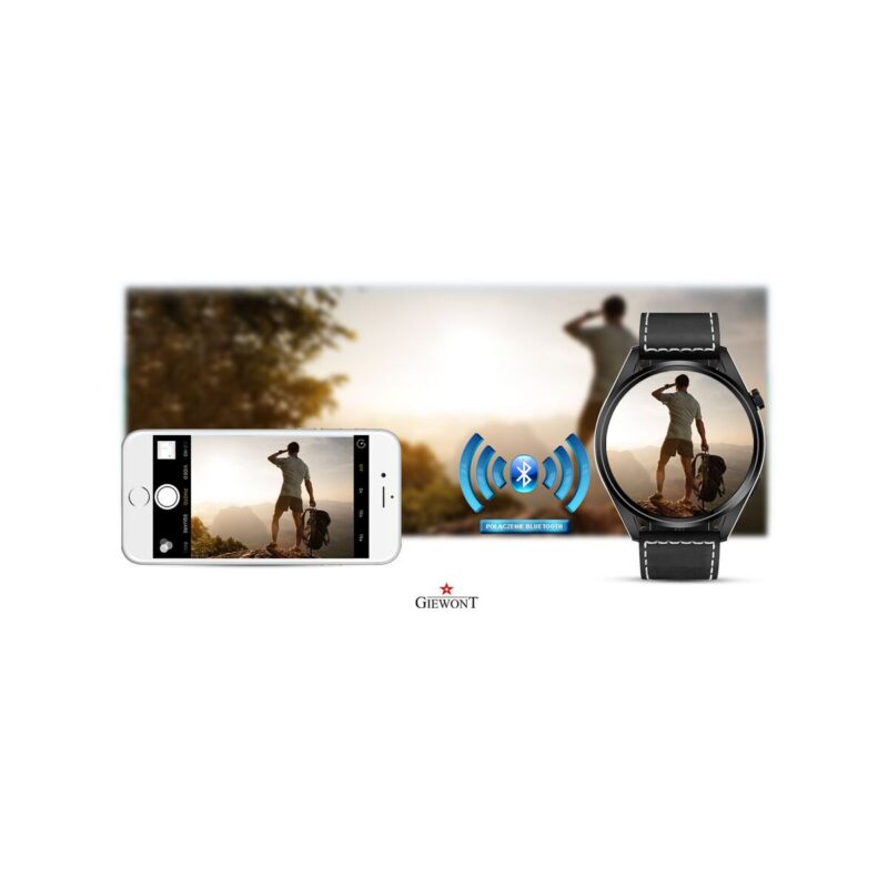 Smartwatch GIEWONT Vertex SmartCall GW450-2 Carbon/Carbon Leather