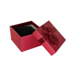 Pudełko na zegarek - kokardka - bordowe