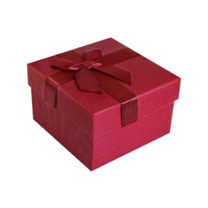 Pudełko na zegarek - kokardka - bordowe