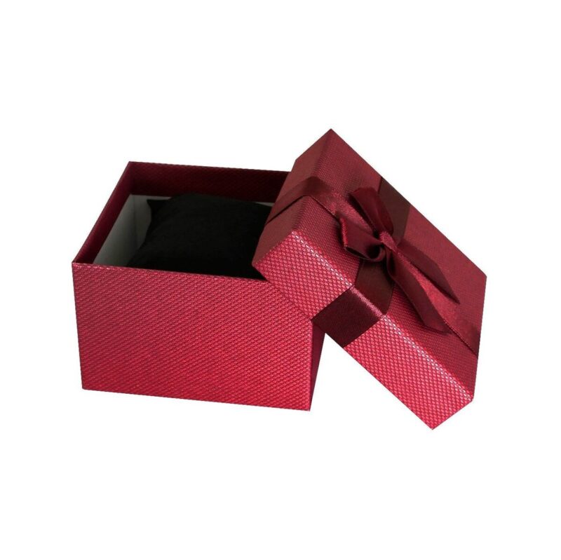 Pudełko na zegarek - kokardka - bordowe