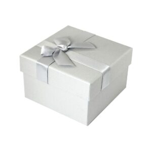 Pudełko na zegarek - kokardka - szare