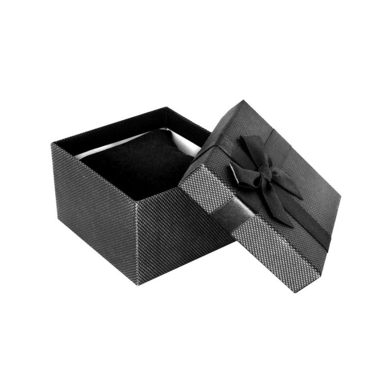 Pudełko na zegarek - kokardka - czarne