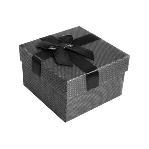 Pudełko na zegarek - kokardka - tytanowe