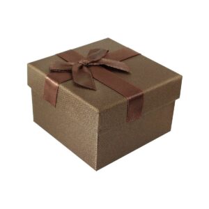 Pudełko na zegarek - kokardka - brązowe