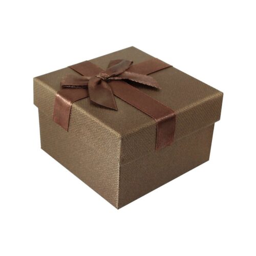 Pudełko na zegarek - kokardka - brązowe