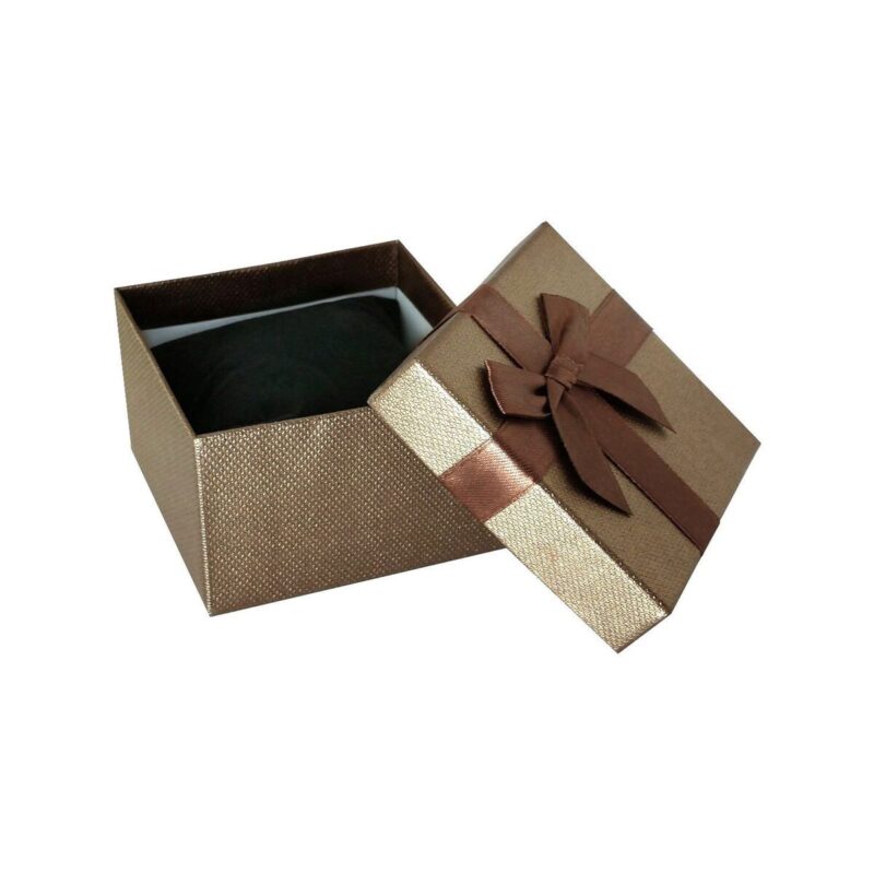 Pudełko na zegarek - kokardka - brązowe