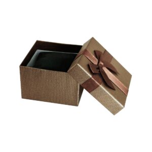 Pudełko na zegarek - kokardka - brązowe