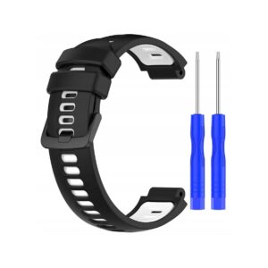 Pasek silikonowy do  Garmin G02 - czarno-biały