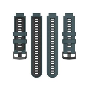 Pasek silikonowy do Garmin G02 - ciemnozielono-czarny