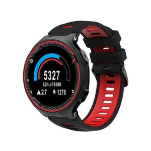 Pasek silikonowy do Garmin G02 - czarno-czerwony