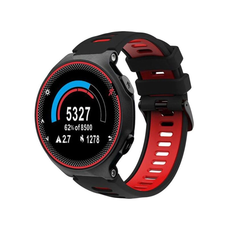 Pasek silikonowy do Garmin G02 - czarno-czerwony