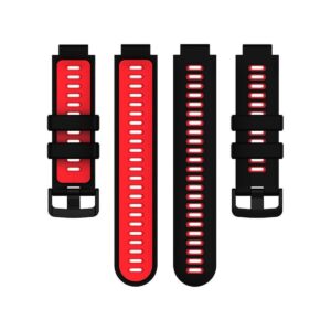 Pasek silikonowy do Garmin G02 - czarno-czerwony