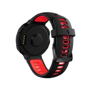 Pasek silikonowy do Garmin G02 - czarno-czerwony