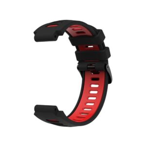 Pasek silikonowy do Garmin G02 - czarno-czerwony
