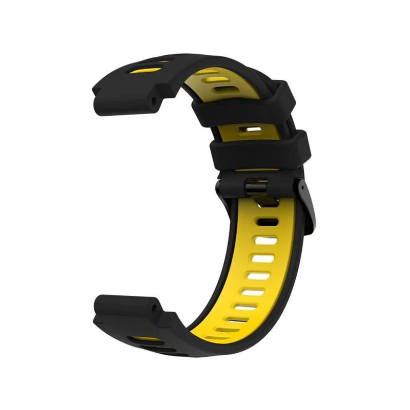 Pasek silikonowy do Garmin G02 - czarno-żółty