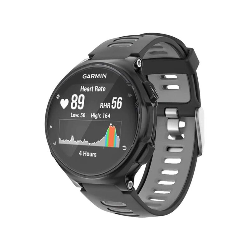 Pasek silikonowy do Garmin G02 - czarno-szary