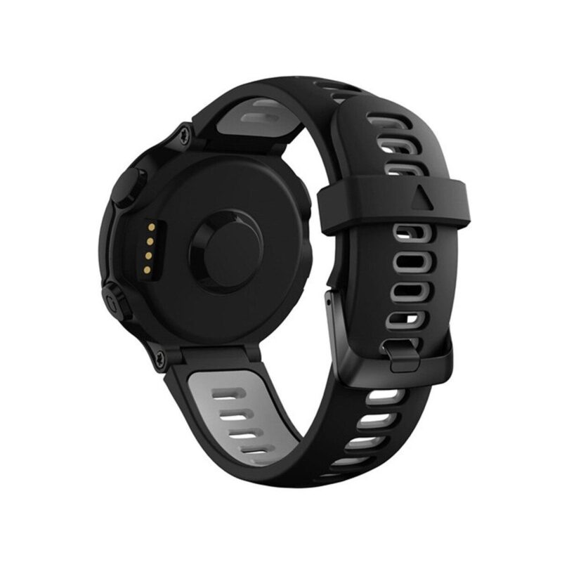 Pasek silikonowy do Garmin G02 - czarno-szary