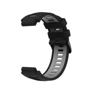 Pasek silikonowy do Garmin G02 - czarno-szary