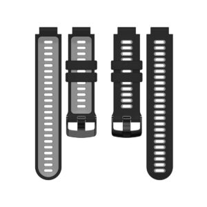 Pasek silikonowy do Garmin G02 - czarno-szary