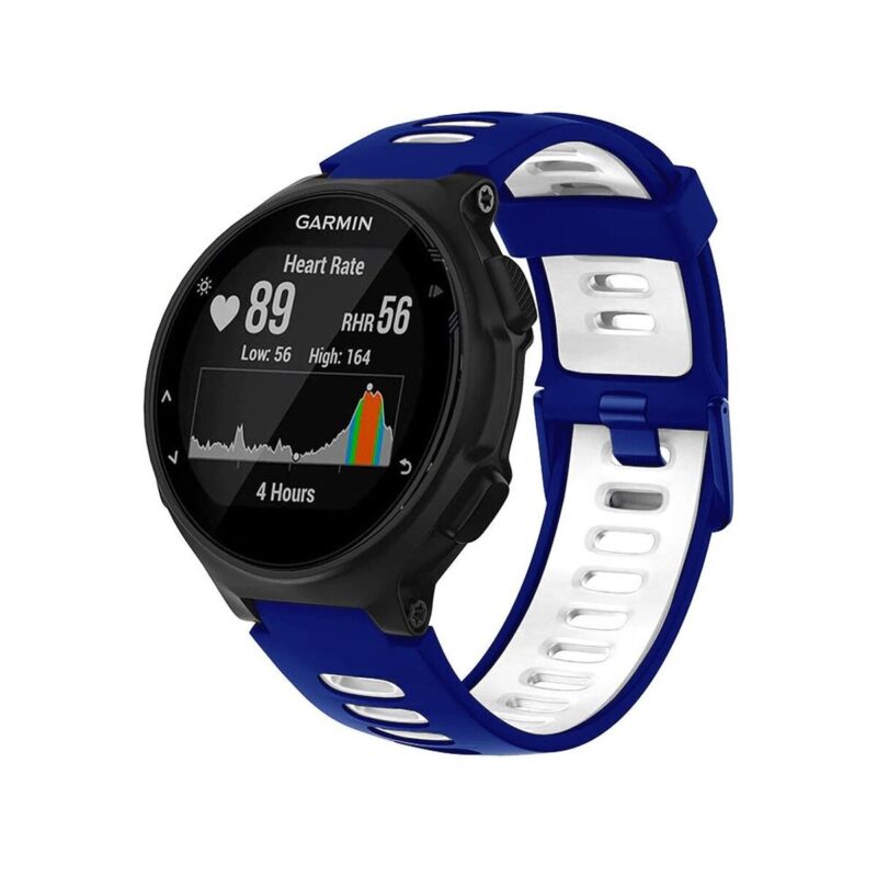 Pasek silikonowy do Garmin G02 - granatowo-biały