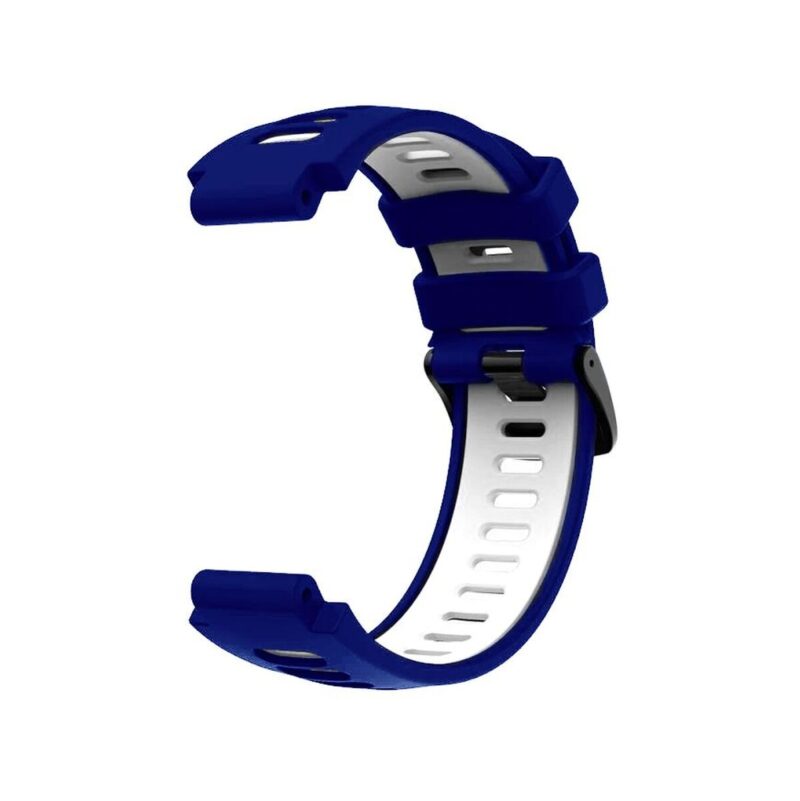 Pasek silikonowy do Garmin G02 - granatowo-biały