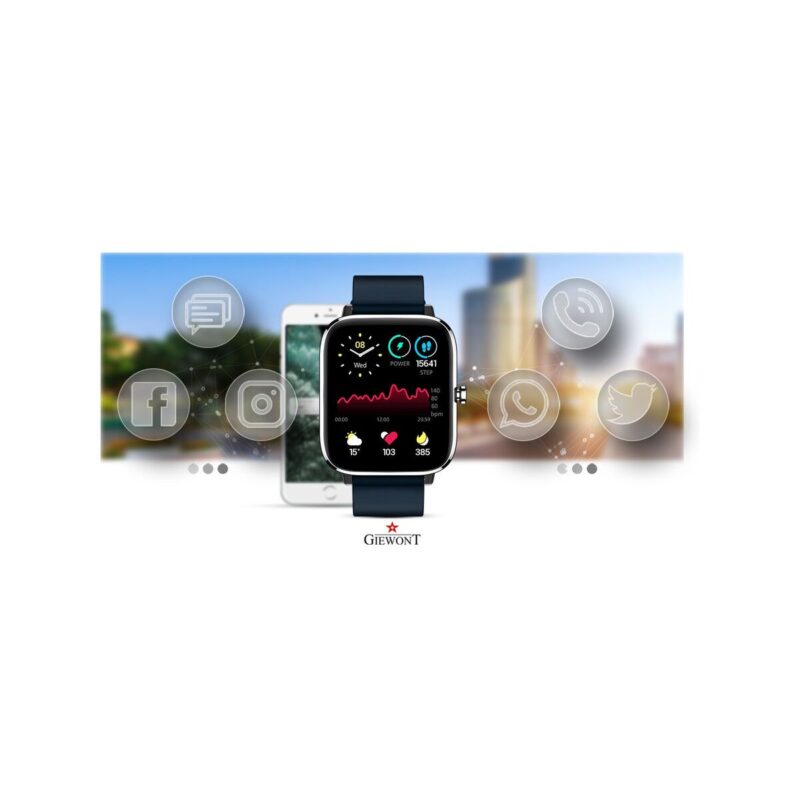 Smartwatch GIEWONT Dynamic SmartCall GW230-4 - Silver/Deep Ocean