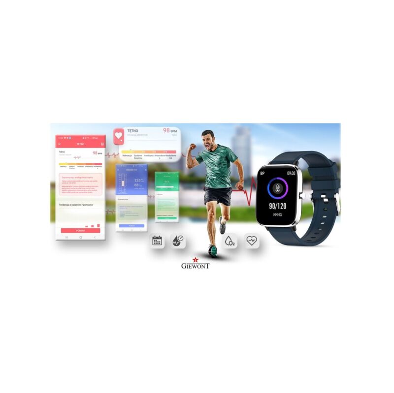 Smartwatch GIEWONT Dynamic SmartCall GW230-4 - Silver/Deep Ocean