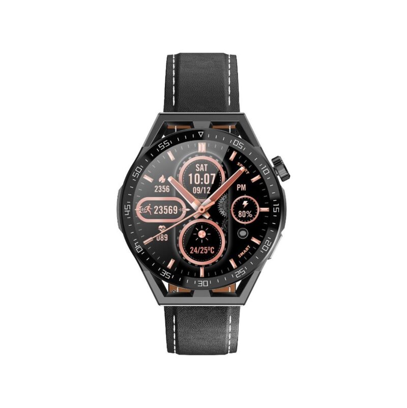 66_35_58_max Smartwatch Rubicon RNCE88-1 Czarny- Czarny Pasek Silikonowy + Czarny Pasek Skórzany