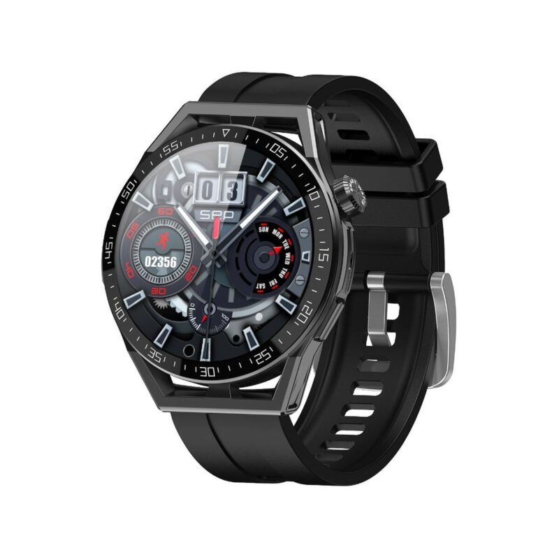 66_35_60_max Smartwatch Rubicon RNCE88-1 Czarny- Czarny Pasek Silikonowy + Czarny Pasek Skórzany