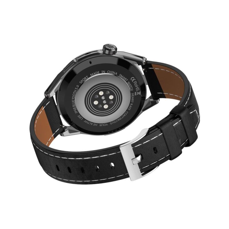 66_35_64_max Smartwatch Rubicon RNCE88-1 Czarny- Czarny Pasek Silikonowy + Czarny Pasek Skórzany