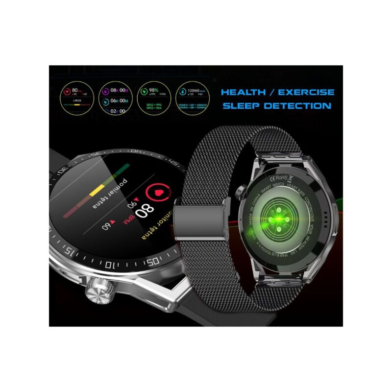 66_35_67_max Smartwatch Rubicon RNCE88-1 Czarny- Czarny Pasek Silikonowy + Czarny Pasek Skórzany