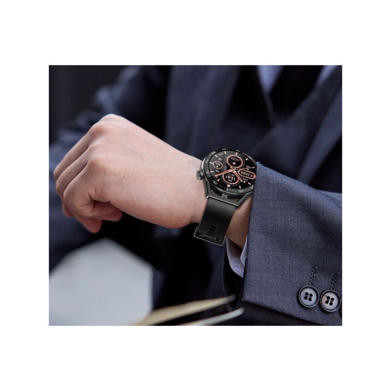 66_35_76_max Smartwatch Rubicon RNCE88-1 Czarny- Czarny Pasek Silikonowy + Czarny Pasek Skórzany