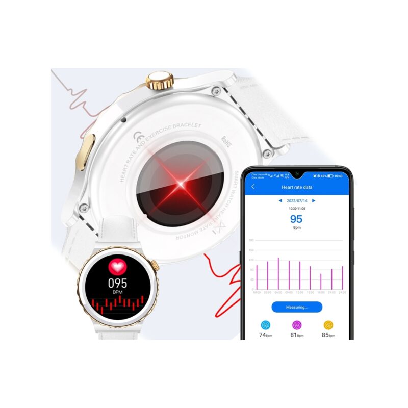 Smartwatch Damski Rubicon RNCE92 PRO White/2 x Pasek SMARUB171