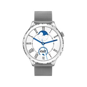 66_53_42_max Smartwatch Damski Rubicon RNCF02-1 Srebrno-Srebrny + Czarny Silikonowy Pasek
