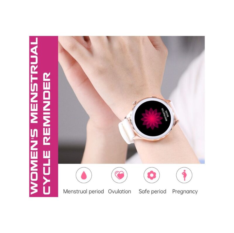 66_53_49_max Smartwatch Damski Rubicon RNCF02-1 Srebrno-Srebrny + Czarny Silikonowy Pasek