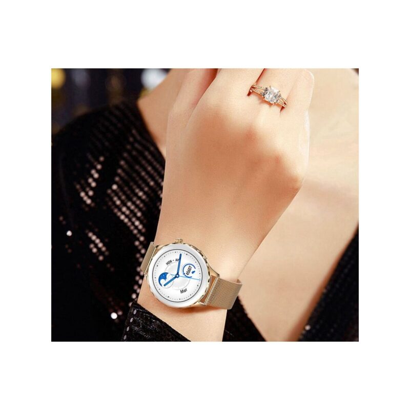 66_53_55_max Smartwatch Damski Rubicon RNCF02-1 Srebrno-Srebrny + Czarny Silikonowy Pasek