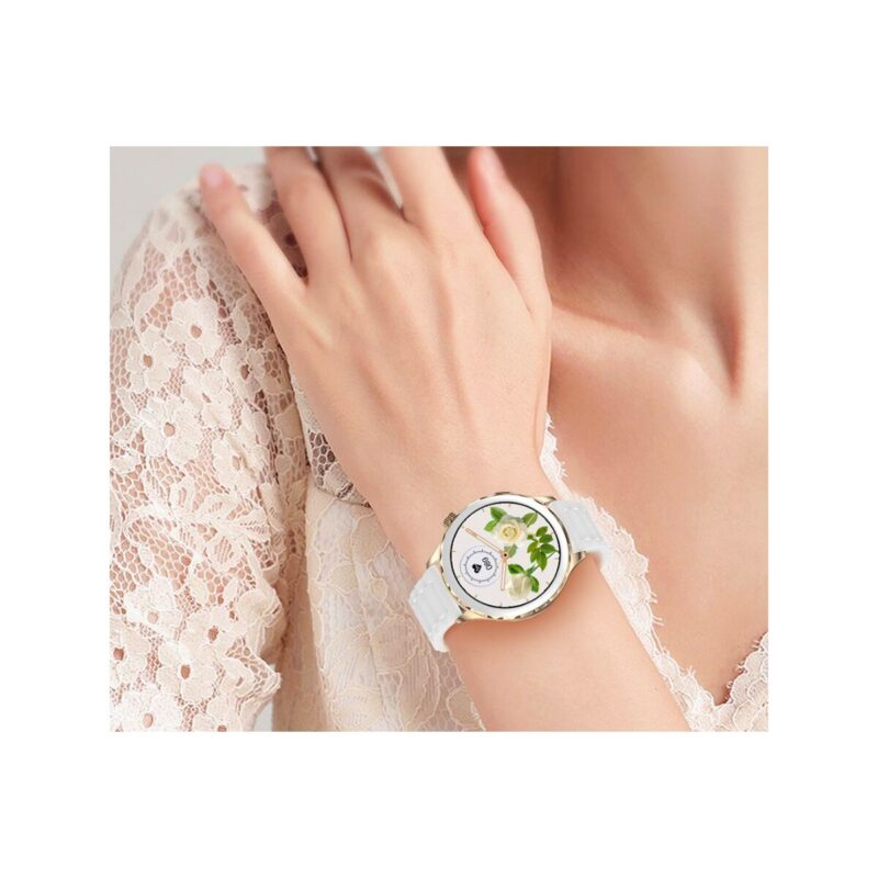 66_53_56_max Smartwatch Damski Rubicon RNCF02-1 Srebrno-Srebrny + Czarny Silikonowy Pasek