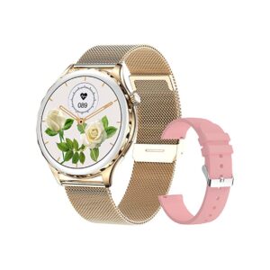 Smartwatch Damski Rubicon RNCF02-2 Złoty + Pasek Różowy