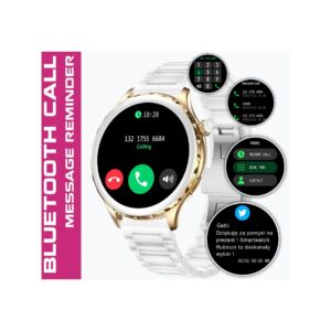 Smartwatch Damski Rubicon RNCF02-2 Złoty + Pasek Różowy