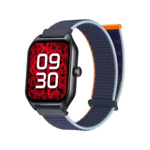 Smartwatch Rubicon RNCF03-1 Czarny+ Niebiesko-Pomarańczowy Pasek Parciany