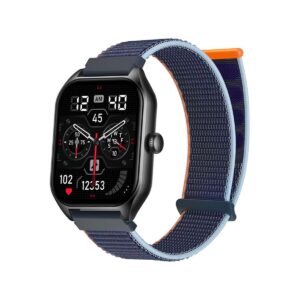 Smartwatch Rubicon RNCF03-1 Czarny+ Niebiesko-Pomarańczowy Pasek Parciany