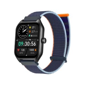 Smartwatch Rubicon RNCF03-1 Czarny+ Niebiesko-Pomarańczowy Pasek Parciany