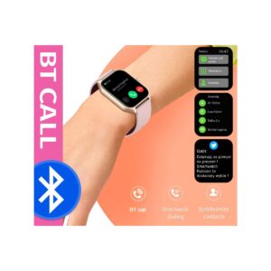 Smartwatch Rubicon RNCF03-1 Czarny+ Niebiesko-Pomarańczowy Pasek Parciany