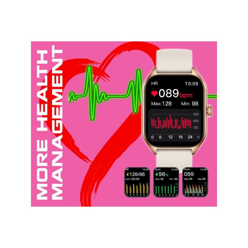 Smartwatch Rubicon RNCF03-1 Czarny+ Niebiesko-Pomarańczowy Pasek Parciany